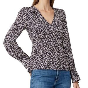 ba&sh Black Long Sleeve Fitted Blouse